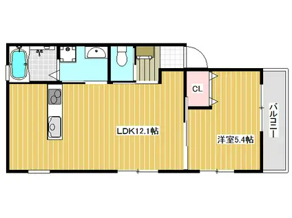 KARIN明石南(1LDK/3階)の間取り写真