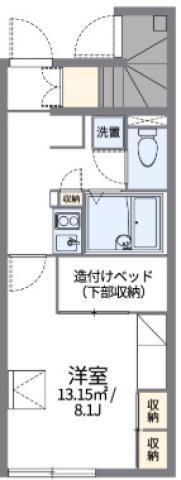 レオパレスフローリッシュII(1K/1階)の間取り写真