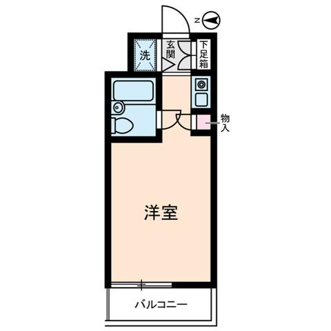 ダイホープラザ鶴見(ワンルーム/4階)の間取り写真
