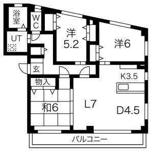 ハイドリーム谷口(3LDK/2階)の間取り写真