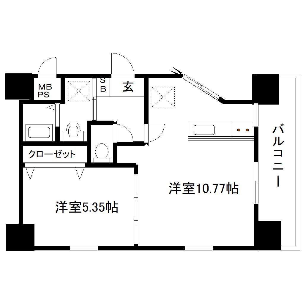 ロマージュ上通並木坂(1LDK/4階)の間取り写真