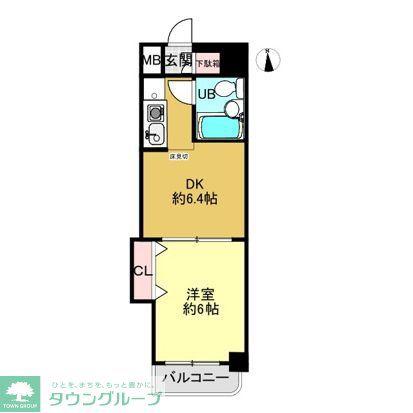 ダイアパレス高崎中央(1DK/7階)の間取り写真
