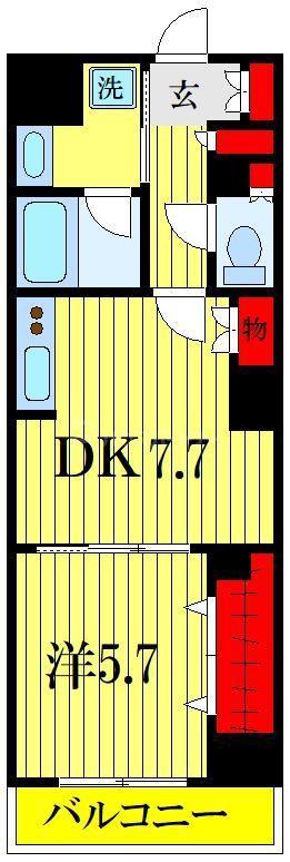 マイホーム幕張(1DK/5階)の間取り写真
