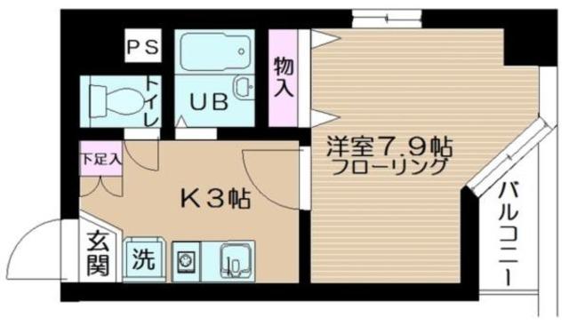 ジョワメゾン田端(1K/6階)の間取り写真