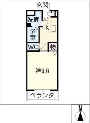 セントリバーヒルズひばりが丘 I(1K/3階)の間取り写真
