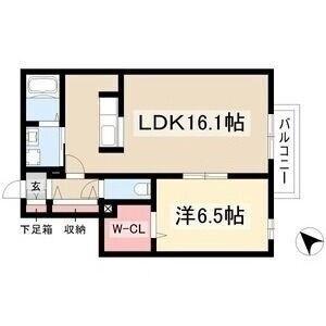 VILLA LIRIO(1LDK/1階)の間取り写真