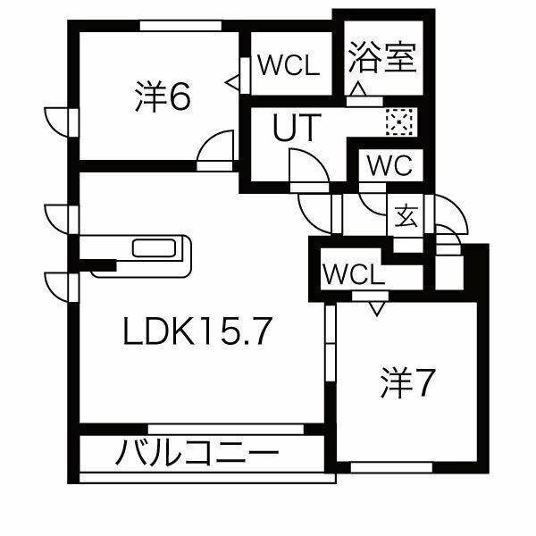 サージュブリエI(2LDK/1階)の間取り写真