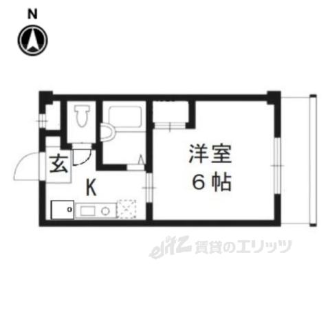 サンウエストくら(1K/5階)の間取り写真