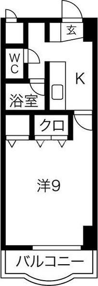 舘坂マンション(1K/4階)の間取り写真