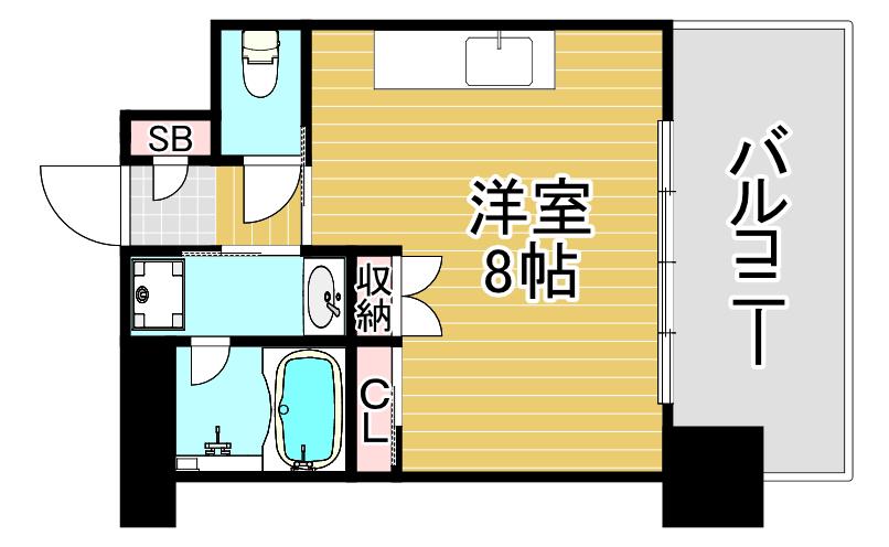 ジオエント梅田北リバーフロント(ワンルーム/5階)の間取り写真