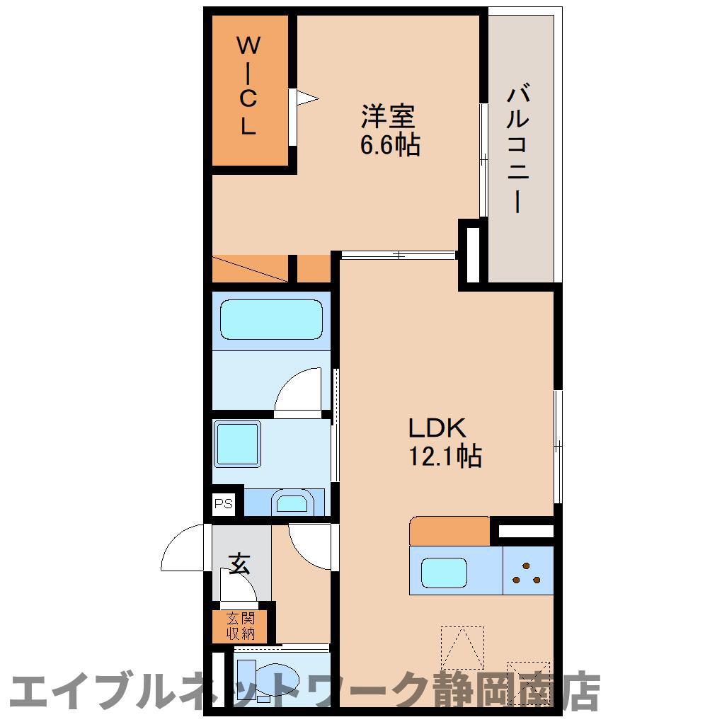 DCREST新川S(1LDK/1階)の間取り写真