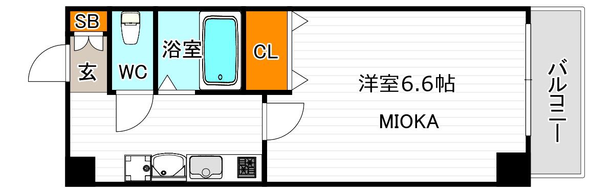 GRAND VERY(1K/5階)の間取り写真