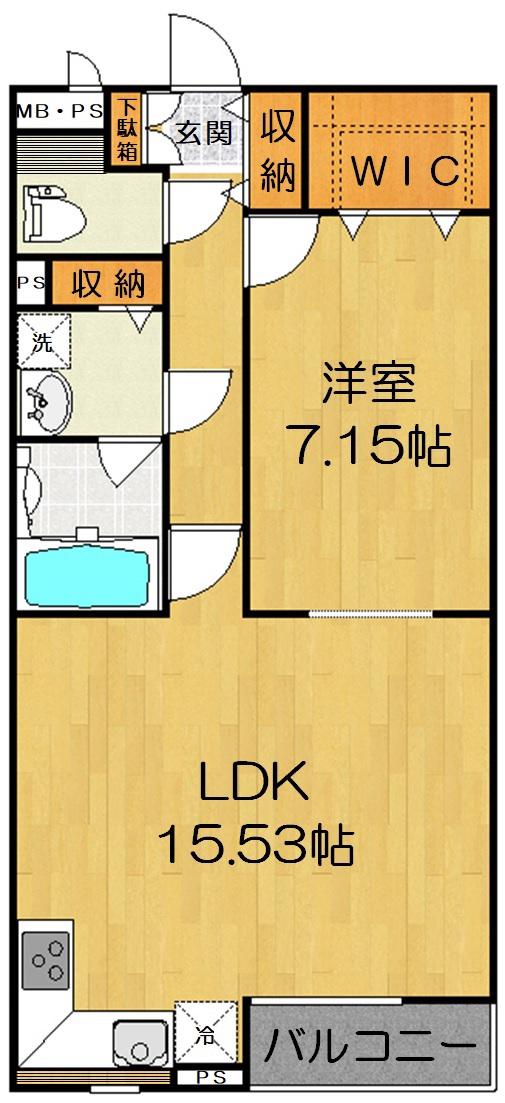 ロイヤルレジデンス(1LDK/2階)の間取り写真