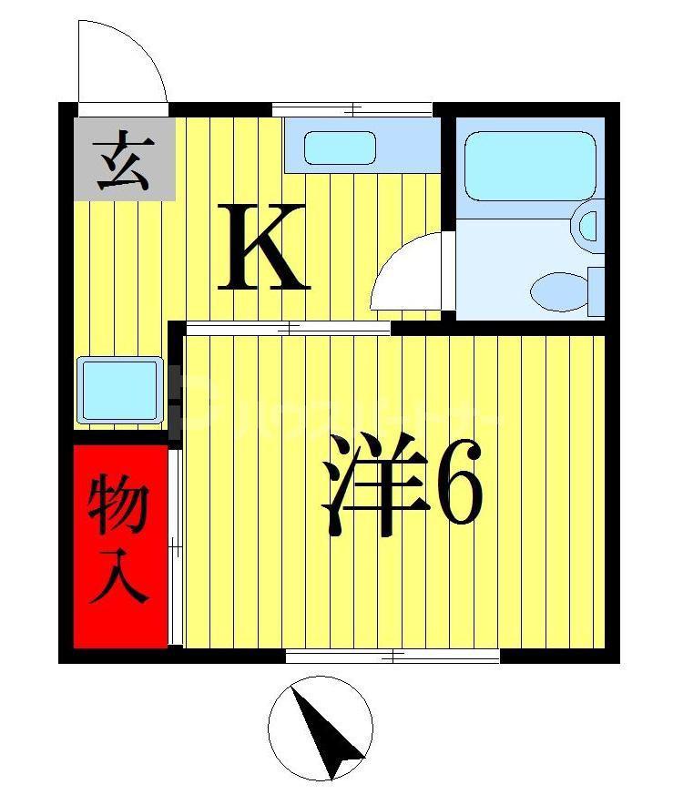 ハミング21(1K/1階)の間取り写真