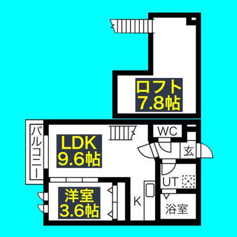 AMPIO志賀本通 (1LDK/1階)の間取り写真