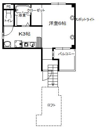 ラヴェニール(1K/6階)の間取り写真