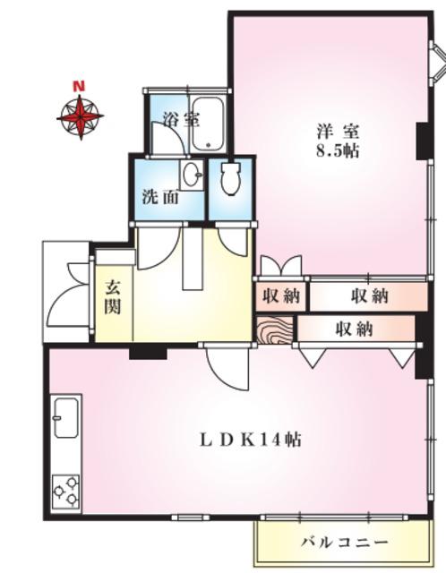 KHマンション(1LDK/1階)の間取り写真