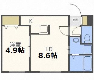 ソレアード(1LDK/3階)の間取り写真