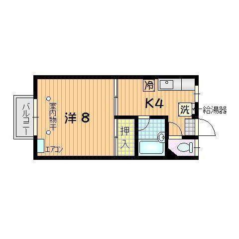 皐月荘(1K/2階)の間取り写真