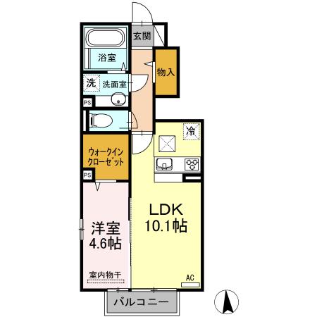 ARIETTA(1LDK/1階)の間取り写真