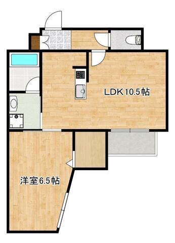 LAPIS薬園町(1LDK/2階)の間取り写真