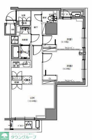 S-RESIDENCE両国緑(2LDK/10階)の間取り写真