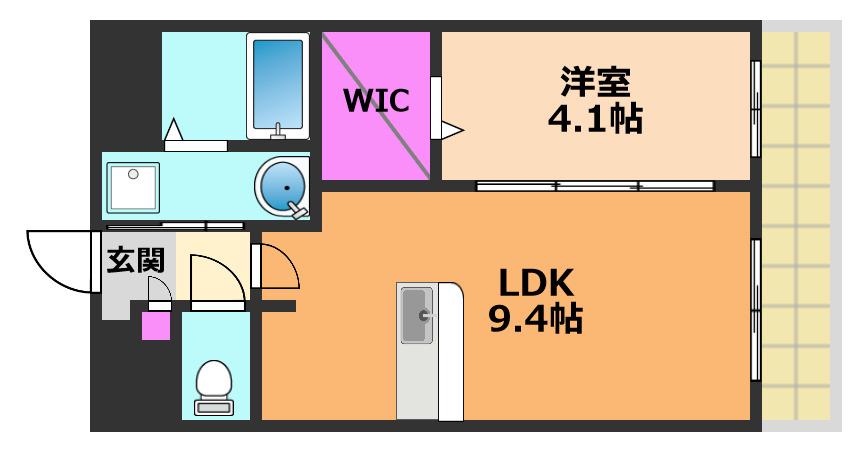 フェア・ソレイユ(1LDK/1階)の間取り写真