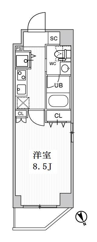 STAGE FIRST浅草橋4(1K/6階)の間取り写真