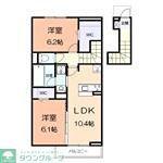 アジュールU(2LDK/2階)の間取り写真