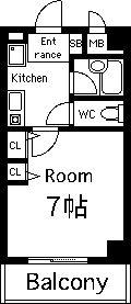 スクアドラ-(1K/1階)の間取り写真