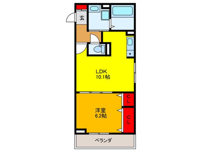 パレフローラ(1LDK/2階)の間取り写真