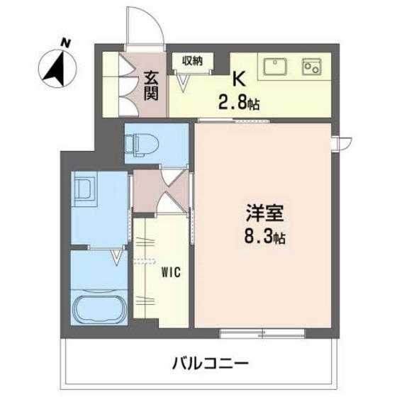 リガーレ中井(1K/2階)の間取り写真