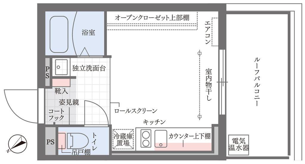 COCOCUBE大森山王(ワンルーム/5階)の間取り写真