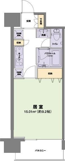 アーバンエース東心斎橋パル(1K/6階)の間取り写真