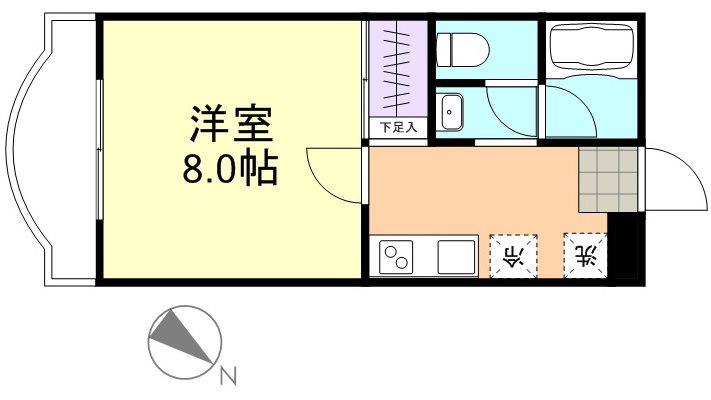 シンフォニア中央(1K/3階)の間取り写真