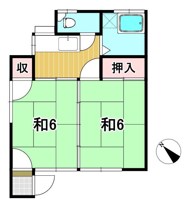 小沢アパート(2K/2階)の間取り写真