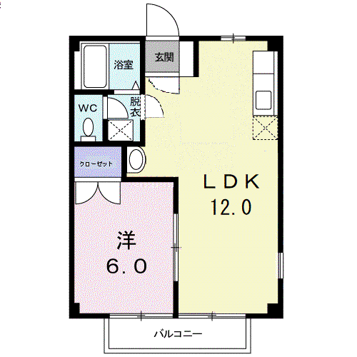 フォレストヒルズ(1LDK/2階)の間取り写真