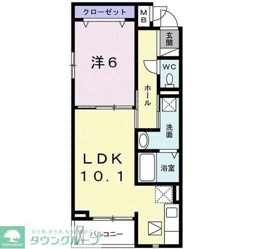 コンフォートアゼリア(1LDK/1階)の間取り写真