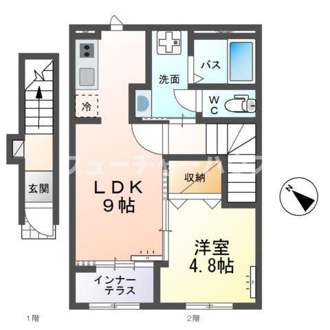 ウインヴィラ (1LDK/2階)の間取り写真