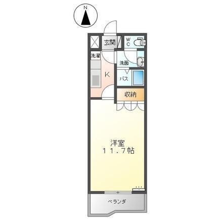 オータムウィンズ(1K/2階)の間取り写真