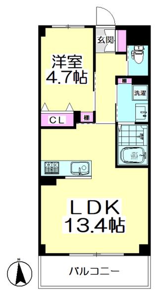 マスターピース(1LDK/1階)の間取り写真