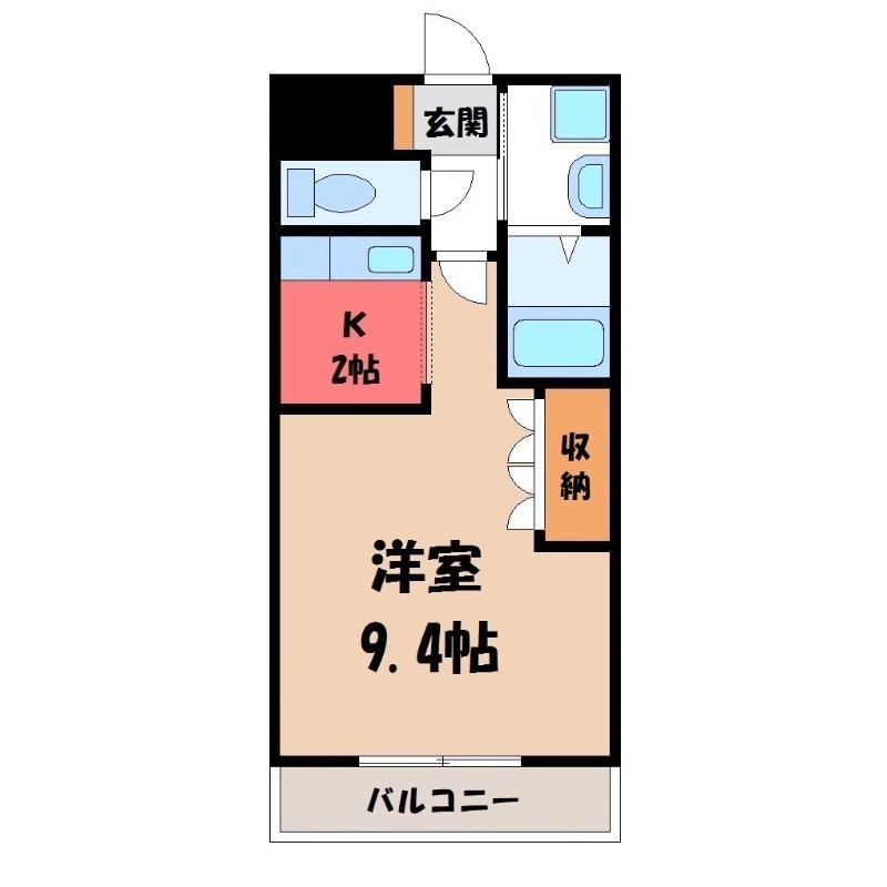 エスポアール(1K/2階)の間取り写真