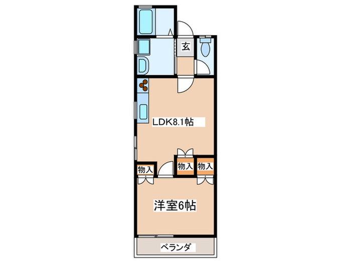 斉藤アパート(1LDK/2階)の間取り写真