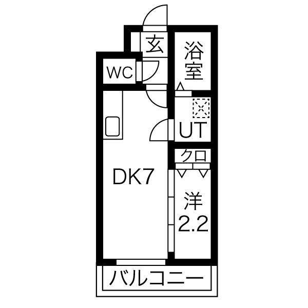 リプラス宮町(1DK/3階)の間取り写真