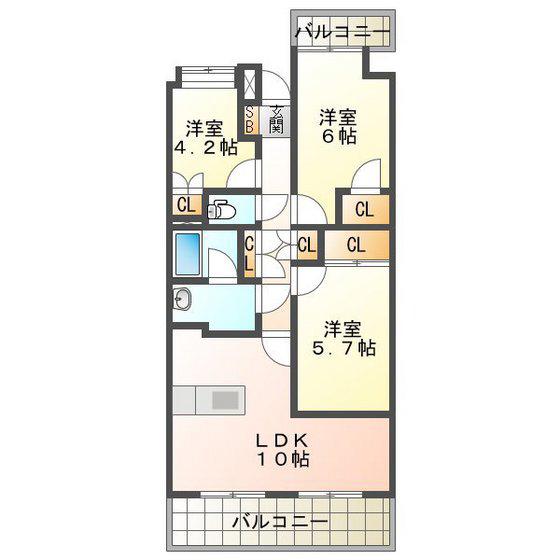 パレ久保田(3LDK/2階)の間取り写真