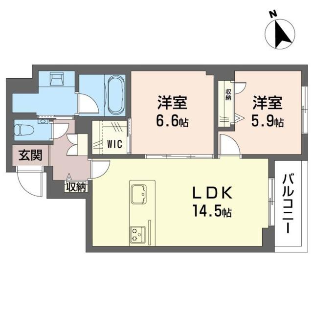 ソレイユ ルヴァン(2LDK/3階)の間取り写真
