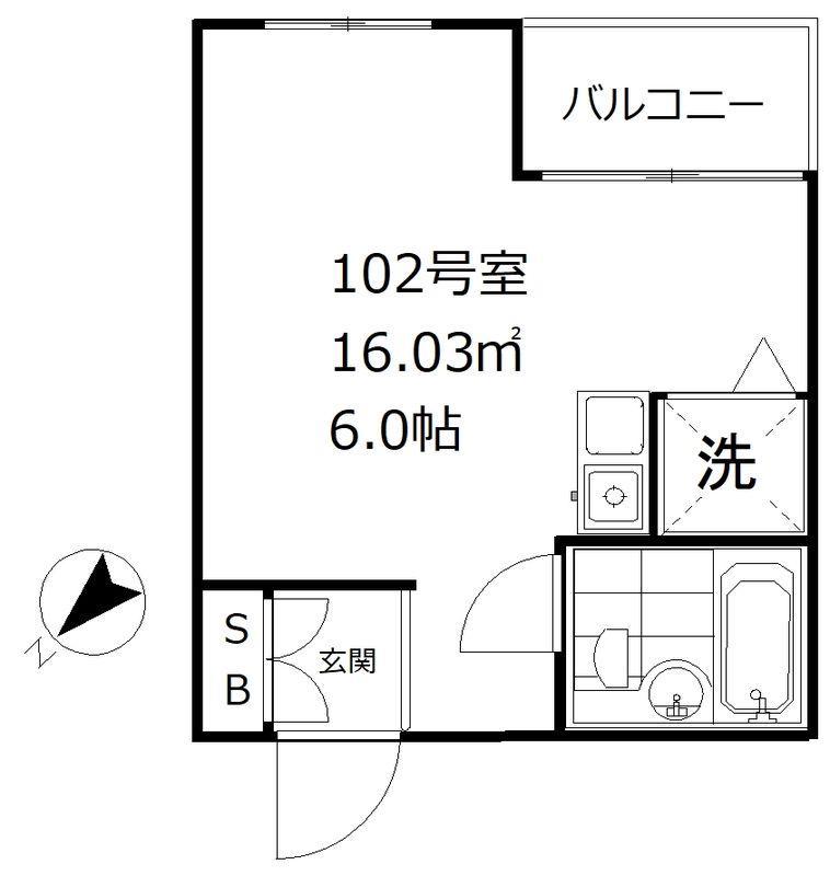 アクトピア田園調布南(ワンルーム/1階)の間取り写真