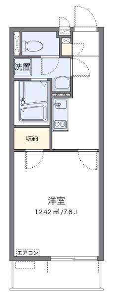 クレイノMOONII(1K/2階)の間取り写真