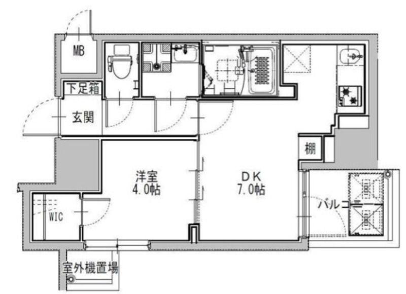 S-RESIDENCE堺筋本町UNO(1DK/2階)の間取り写真