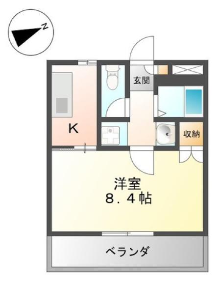 プリメール老松(1K/1階)の間取り写真